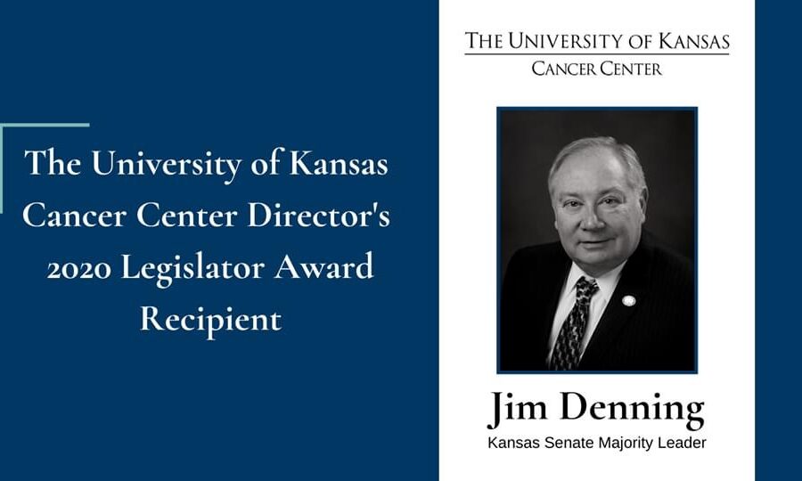 A banner design for University of Kansas featuring Jim Denning