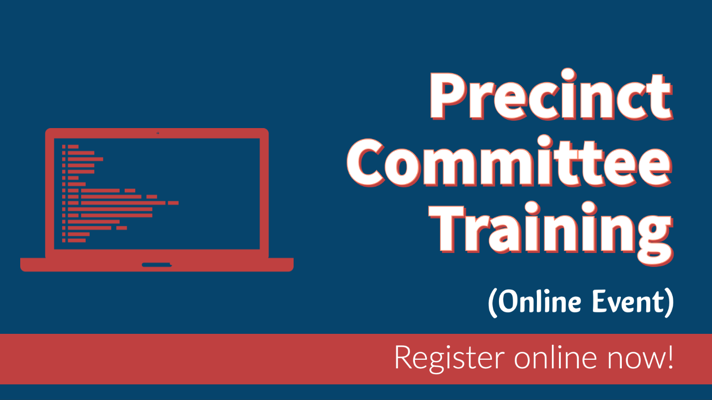 The online event banner for precinct committee training
